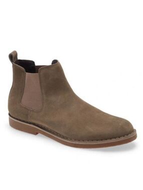 BP. Payce Suede Leather Pull-On Chelsea Boot in Taupe Grey